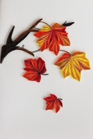​Идеи создания осенних листьев в технике квиллинга