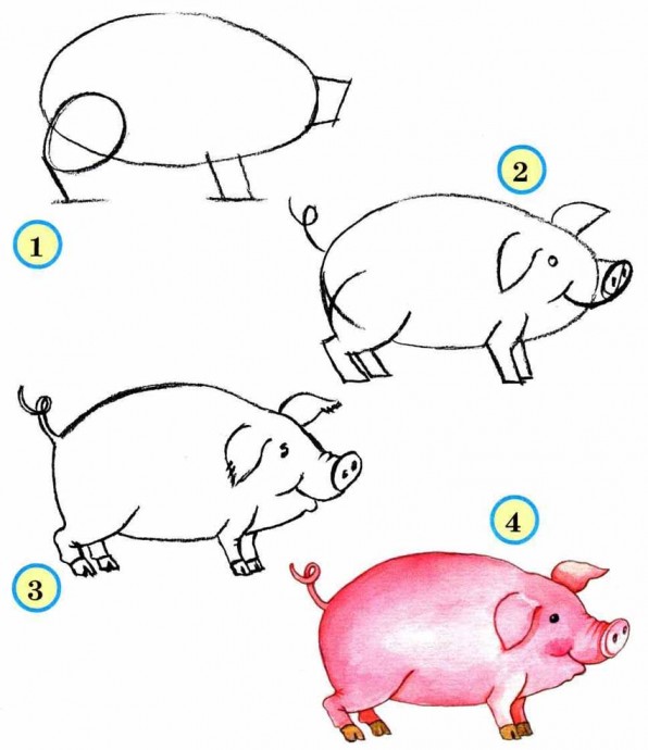 Как нарисовать свинью: много вариантов