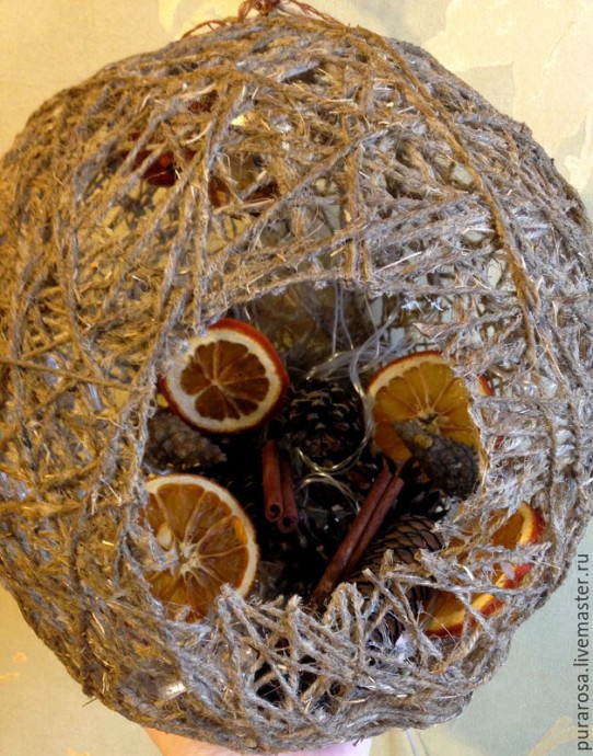 Царь-шар из джутового шпагата Царь-шар из джутового шпагата