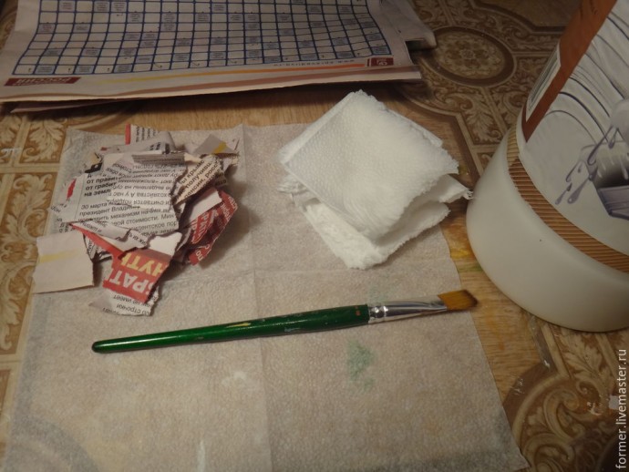 Большой декоративный шар из папье-маше