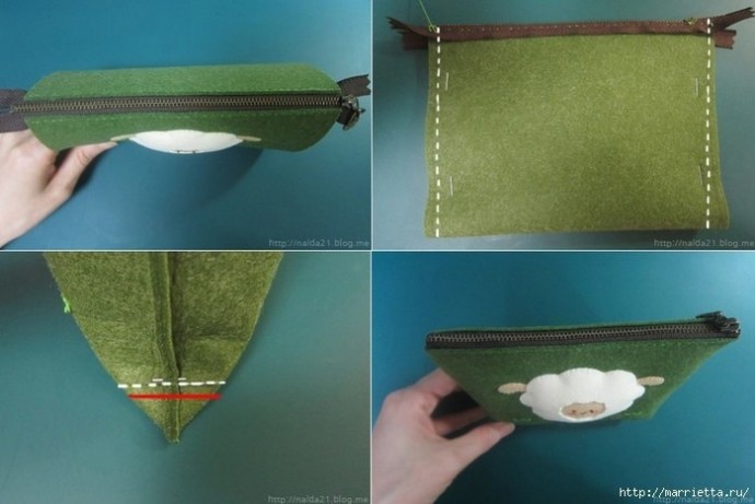 Шьем фетровый кошелечек с аппликацией овечкой