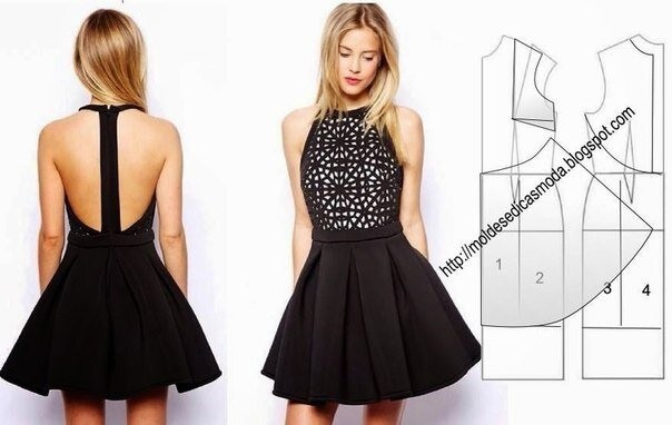 Моделируем вечернее платье с фантазийной спинкой