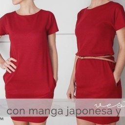 Красное платье с карманами