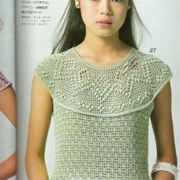 Летняя блуза с круглой вязаной кокеткой и не только