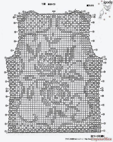 Очень красивый филейный топ крючком