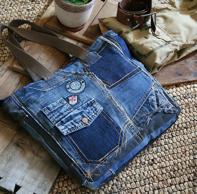 Оригинальные сумочки из джинсов: идеи