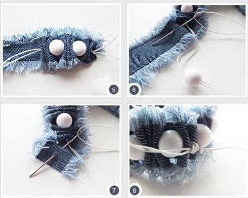 Браслет из джинсовой ткани