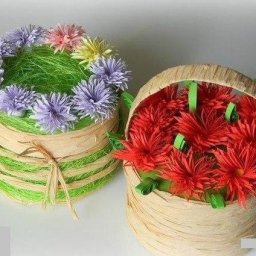 Шкатулка или корзинка из бобины от скотча