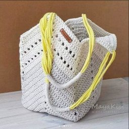​Квадратная летняя сумка крючком