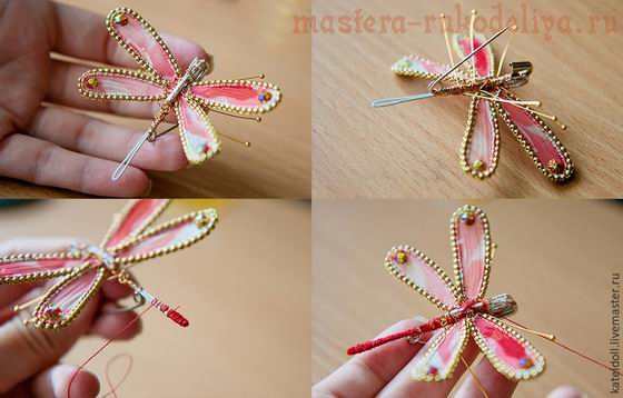 Очаровательная брошь-стрекоза