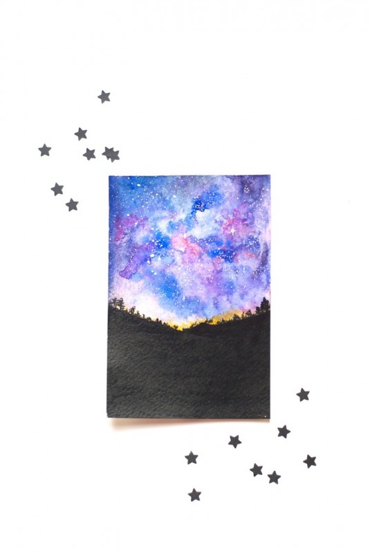 Рисуем звёздную ночь