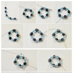 Серьги из биконусных бусин со схемами