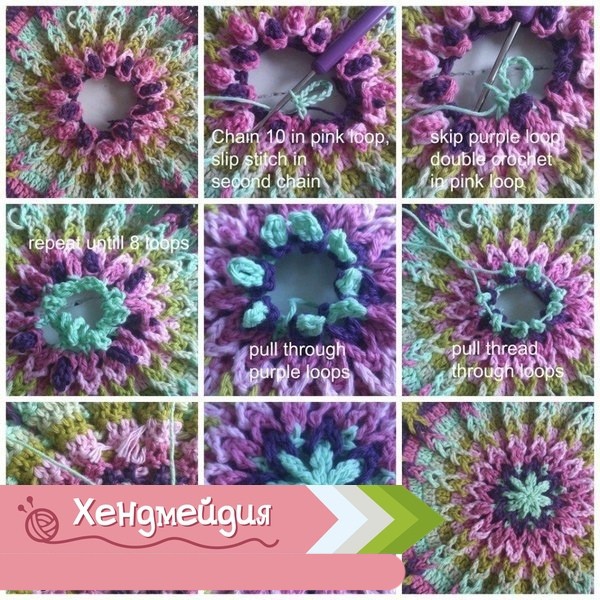 Сидение на табурет, связанное крючком