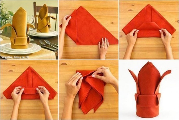 Как красиво сложить салфетку для праздничного стола