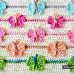 Красивый узор с бабочками для детского пледа