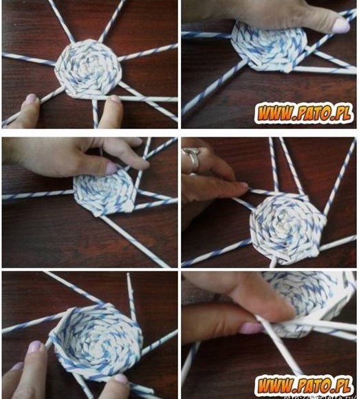 Мастерим вазу из газетных трубочек