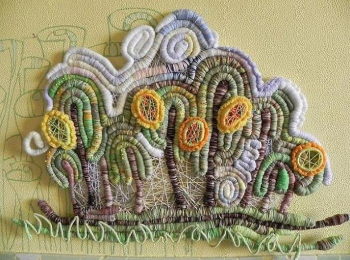 Самобытная вышивка шерстяными нитками