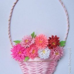 Плоская корзинка для украшения открытки