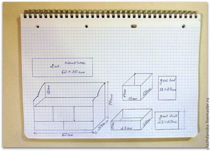 Делаем из картона вместительный комод с выдвижными ящичками для рукоделия