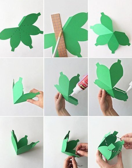 Фонарики из цветной бумаги