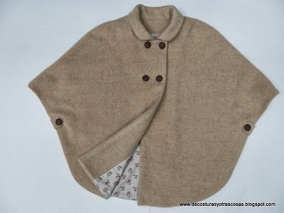 Кейп: шьём накидку с прорезями для рук