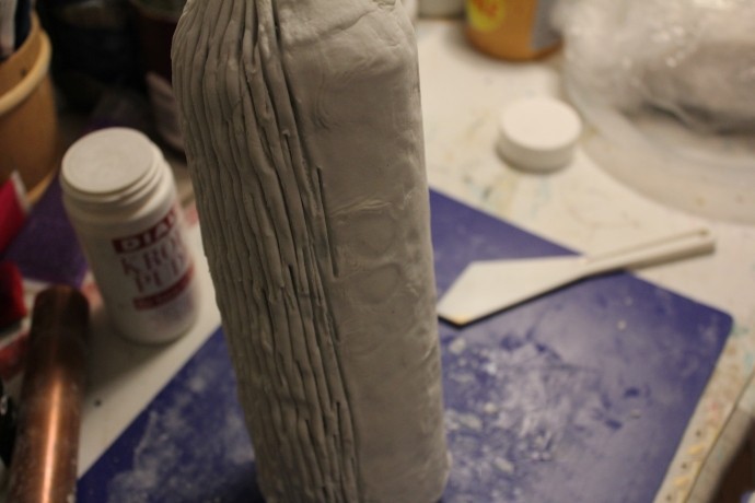 Красивое оформление бутылки соленым тестом: мастер-класс