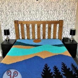 Вязаные пледы-картины