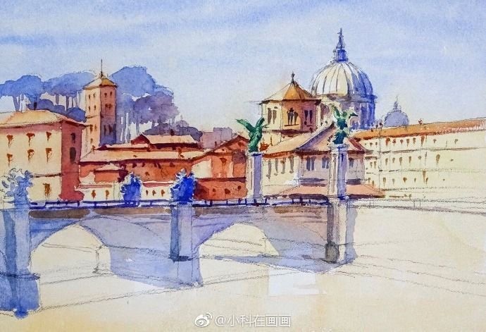 Урок рисования акварелью: старинный город