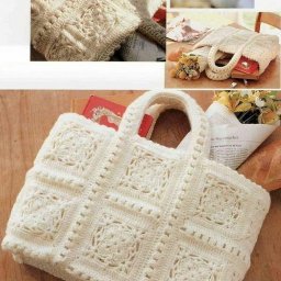 Летняя сумка из квадратных мотивов