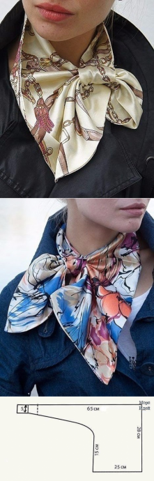 Полет фантазии с французской косынкой: выкройка и варианты использования