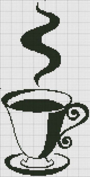 Вышивка: чашки кофе