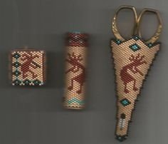 ​Красивые чехольчики для ножниц: мозаичное плетение