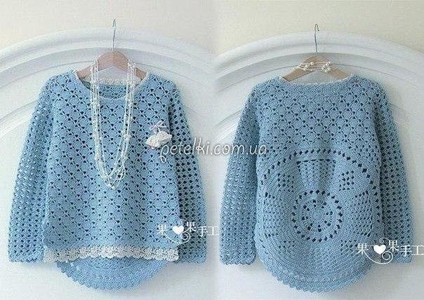 ​Нежная модель туники крючком