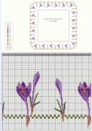 Яркие весенние крокусы:простые схемы для вышивки