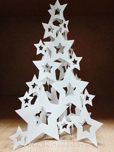 Новогодняя декорация "Ёлка в звездах"