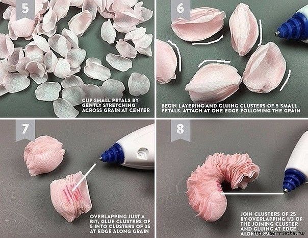 Розa из гофрированной бумаги