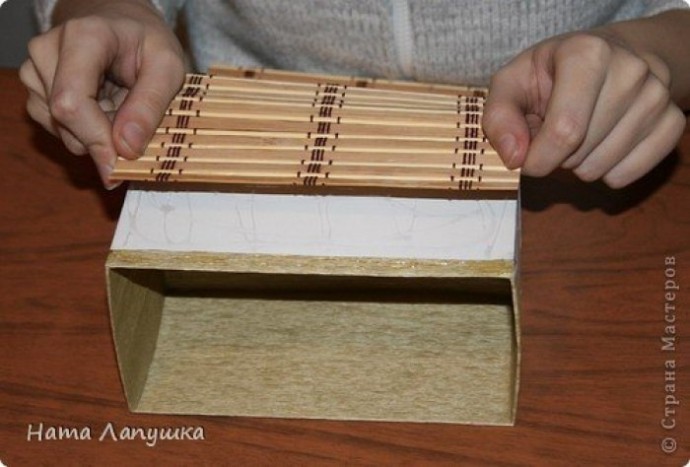 Сундучок из бамбуковой салфетки