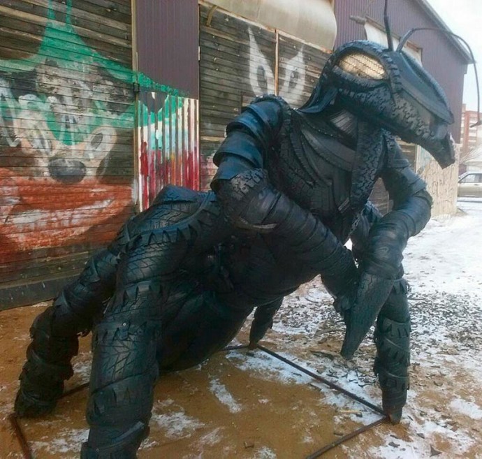 Животные из старых шин: неожиданные идеи для творчества