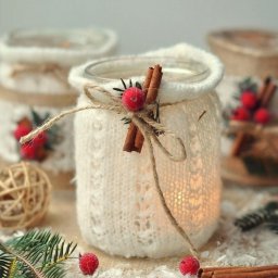 Декор баночек при помощи вязания