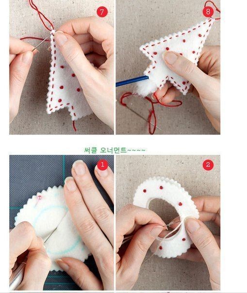 Игрушки из фетра на елочку