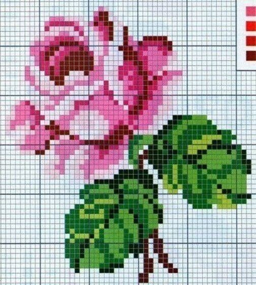 ​Вышивка цветов крестиком