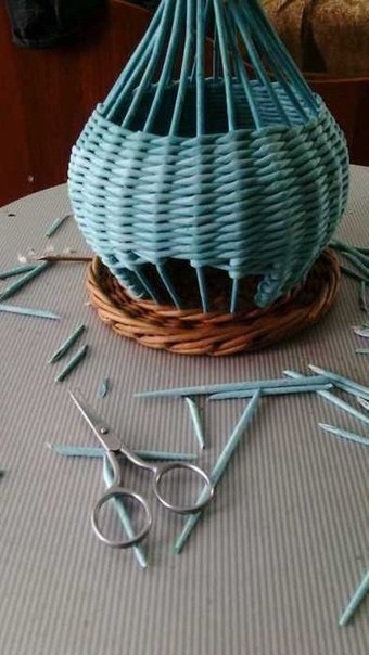 Плетение из газет "Чайный домик"