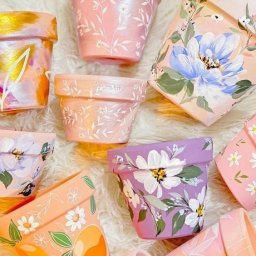 Декоративная роспись горшков