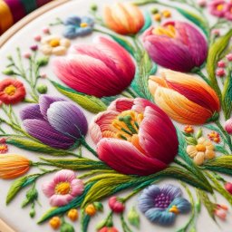 Объемная вышивка с тюльпанами: восхитительная идея для творчества