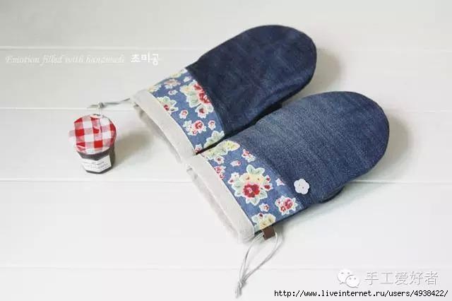 Кухонные прихватки из джинсовой ткани