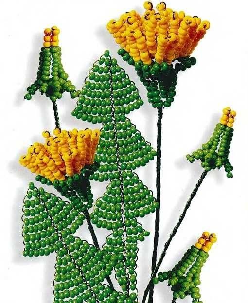 Одуванчик из бисера Одуванчик из бисера