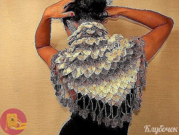 Κpacивый узop "Чeшуйки" кpючкoм