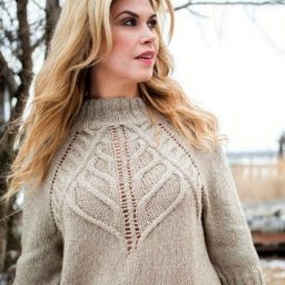 Роскошный узор для кокетки спицами