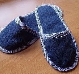 Тапочки из старых джинсов