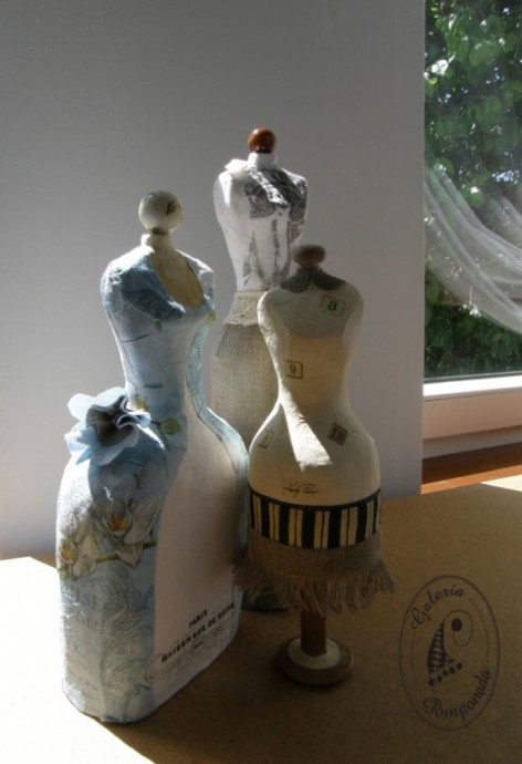 Интересная идея для декора: мини манекены из папье-маше